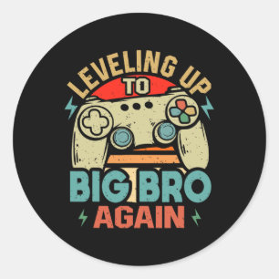 Sticker Rond Jusqu'à Big Bro encore Vintage Gamer Brother