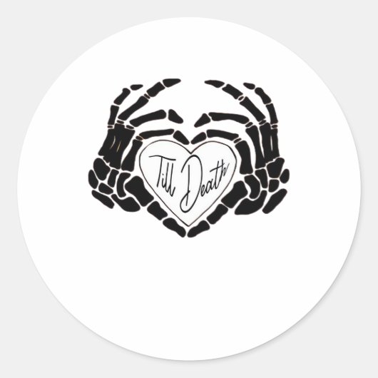 Sticker Rond Jusqu'à ce que la mort nous rende drôle Design – V (Devant)