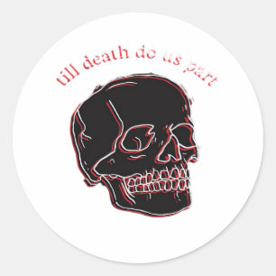 Sticker Rond Jusqu'à ce que la mort nous sépare - Crâne Glitch