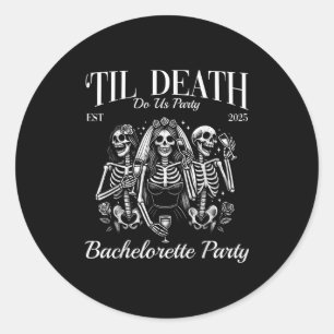 Sticker Rond Jusqu'à ce que la mort nous sépare Fête rétro sque