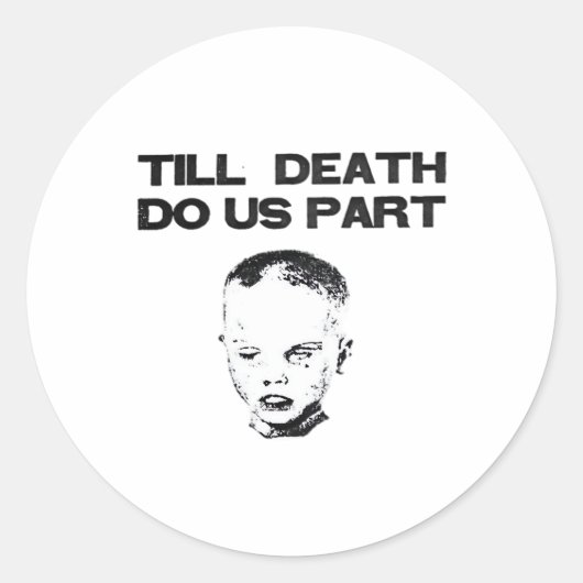Sticker Rond Jusqu'à ce que la mort nous sépare Paresseux class (Devant)