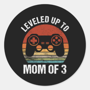 Sticker Rond Jusqu'À Maman De 3 Gamer Maman Mère Fête Mères Mam