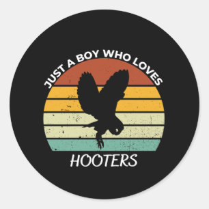 Sticker Rond Just a boy who loves hooters