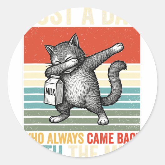 Sticker Rond Just A Dad Who Always Came Back With The Milk Fath (Devant)