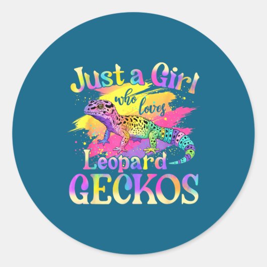 Sticker Rond Just A Girl Who Loves Leopard Geckos  (Devant)