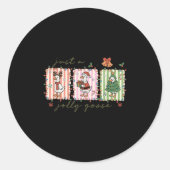 Sticker Rond Just A Jolly Goose Funny Goose Santa Reindeer Cute (Devant)