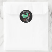 Sticker Rond Just Beat It Funny Baking Pun Dark BG (Sac)