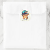 Sticker Rond Just Chillin' - Cool Dab Bear (Sac)