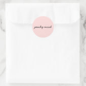 Sticker Rond Just Peachy Cute Minimalist Script Design (Sac)