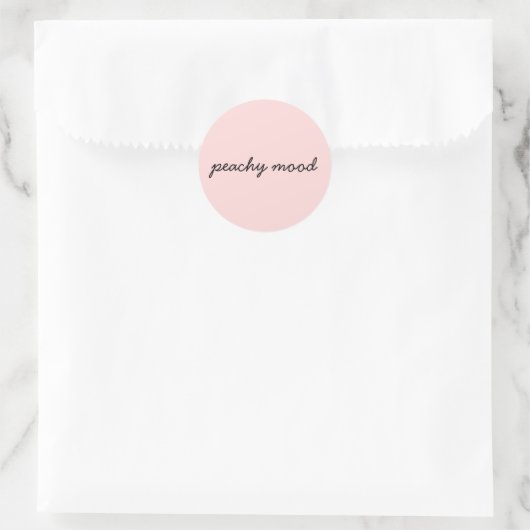 Sticker Rond Just Peachy Cute Minimalist Script Design (Sac)