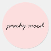 Sticker Rond Just Peachy Cute Minimalist Script Design (Devant)