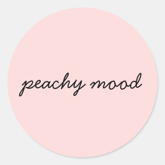 Sticker Rond Just Peachy Cute Minimalist Script Design (Devant)