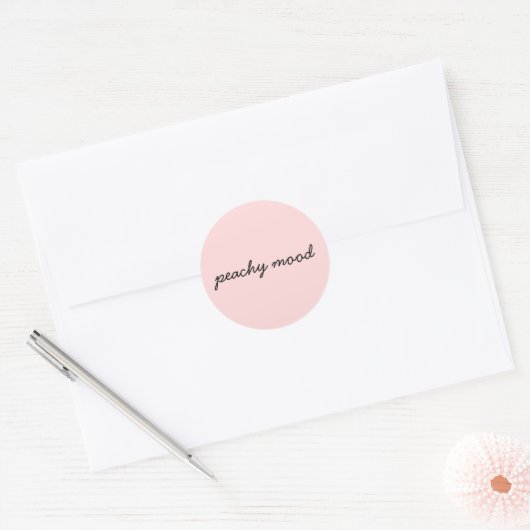 Sticker Rond Just Peachy Cute Minimalist Script Design (Enveloppe)