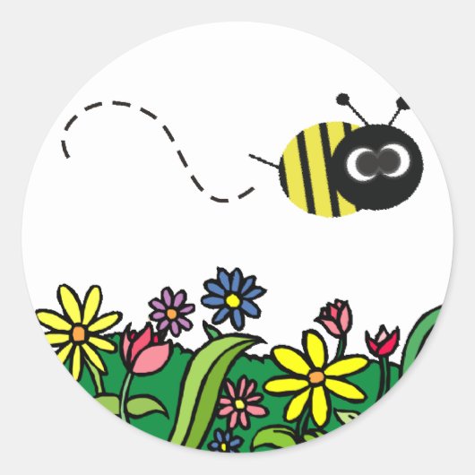 Sticker Rond Juste Bee (Devant)