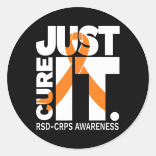 Sticker Rond Juste Cure Rsd Crps Sensibilisation Ruban Blanc Te