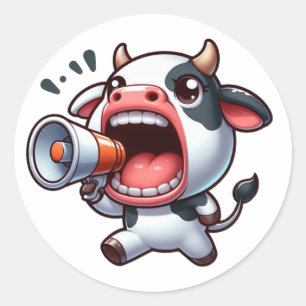 Sticker Rond Juste de la vache