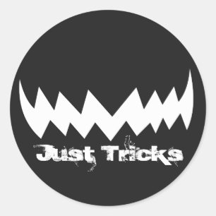Sticker Rond Juste des traces mal sourire Halloween