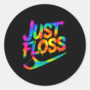 Sticker Rond Juste Fil Interdental Drôle Hygiéniste Dentaire RD