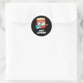Sticker Rond Juste Jammin Funny Rocker Jam Pun Dark BG (Sac)
