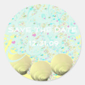 Sticker Rond Juste Mariage de plage (Devant)