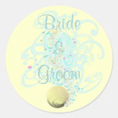 Sticker Rond Juste Mariage de plage (Devant)