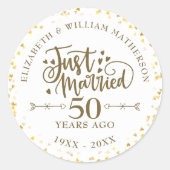 Sticker Rond Juste marié 50ème anniversaire de Mariage (Devant)