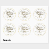 Sticker Rond Juste marié 50ème anniversaire de Mariage (Feuille)