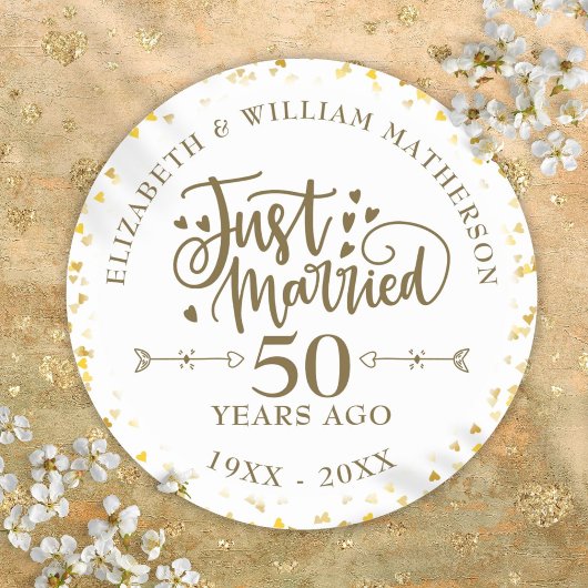 Sticker Rond Juste marié 50ème anniversaire de Mariage