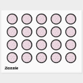Sticker Rond Juste Noté rose (Feuille)