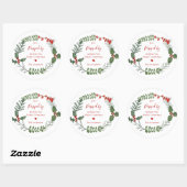 Sticker Rond Juste Pappé par pour vous souhaiter Joyeux Noël (Feuille)