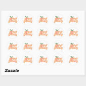 Sticker Rond Juste Peachy (Feuille)