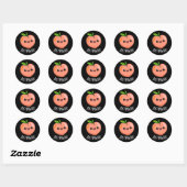 Sticker Rond Juste Peachy Funny Peach Pun Pun Dark BG (Feuille)