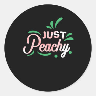 Sticker Rond Juste Pêcher la pêche aux fruits