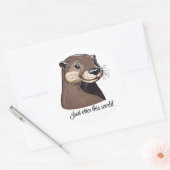 Sticker Rond Juste plus de ce monde (Enveloppe)