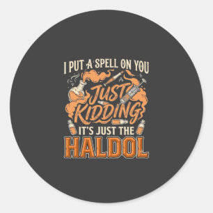 Sticker Rond Juste pour rire Haldol Halloween Flacon de potion