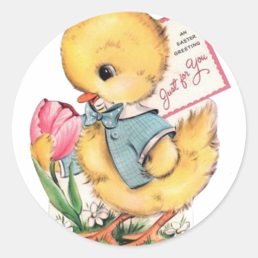 Sticker Rond Juste pour vous Salutations de Pâques (Devant)