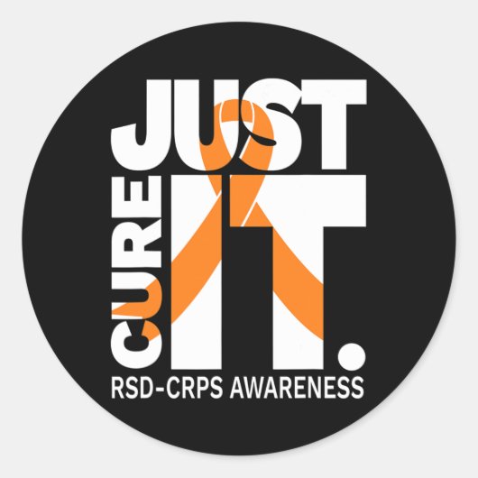 Sticker Rond Juste soigner RSD CRPS Sensibilisation Ruban blanc (Devant)