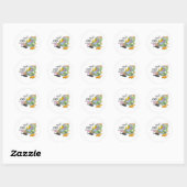 Sticker Rond Juste Un Chat À Moins D'Être Une Dame Crazy Chat (Feuille)