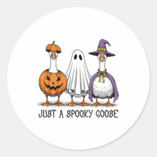 Sticker Rond Juste un Citrouille de sorcière fantôme d'oie Éffr
