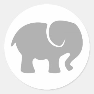 Sticker Rond Juste un éléphant gris
