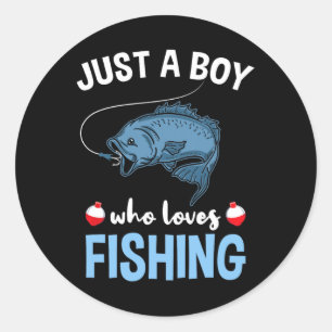 Sticker Rond Juste un garçon qui aime la pêche