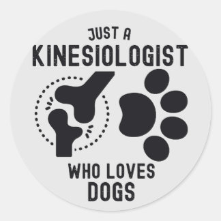 Sticker Rond Juste un kinesiologiste qui aime les chiens