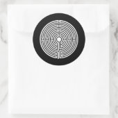 Sticker Rond Juste un labyrinthe en noir (Sac)