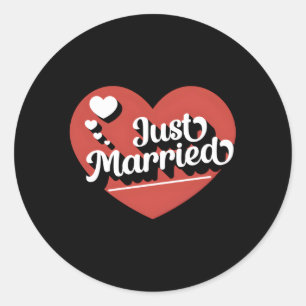 Sticker Rond Juste un Mariage marié