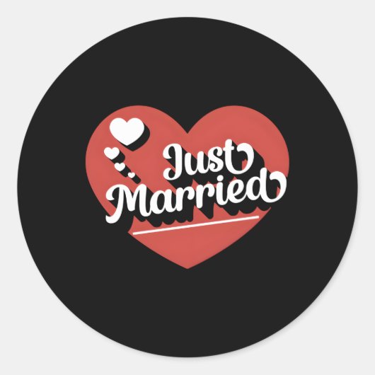 Sticker Rond Juste un Mariage marié (Devant)