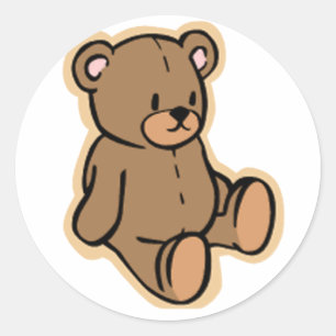 Sticker Rond Juste un ours en peluche