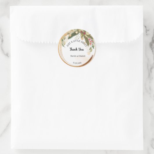 Sticker Rond Juste un peu doux Traiter Noël Mariage Faveur (Sac)