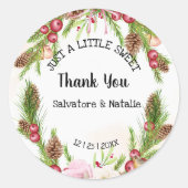 Sticker Rond Juste un peu doux Traiter Noël Mariage Faveur (Devant)