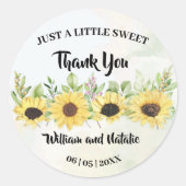 Sticker Rond Juste un peu doux Treat Sunflowers Mariage Faveur (Devant)