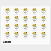 Sticker Rond Juste un peu doux Treat Sunflowers Mariage Faveur (Feuille)